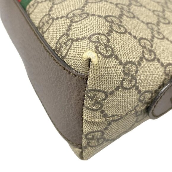 GUCCI Ophidia 499621 Dark Brown Beige Multi PVC Leather Shoulder Bag - Picture 8 of 16